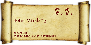 Hohn Virág névjegykártya
